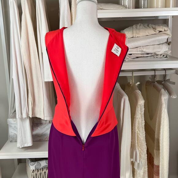 Suzi Chin for Maggy Sz. Medium, boutique colorblock dress fun flirty party #0666 - Picture 5 of 7